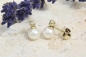 Preview: Ohrstecker mit Perle und Brillanten